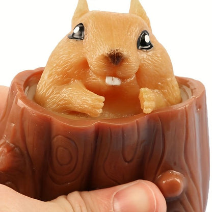 CheekyChum: Cute Squishy Squirrel Pop-Up Toy – Adorable Fidget & Stress Relief Sensory Toy for Kids & Adults