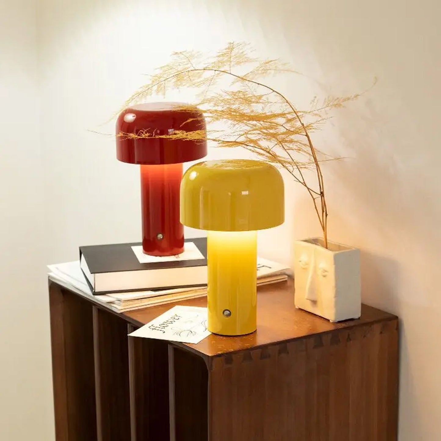 Shroom: Wireless LED Ambient Glow Lamp with Touch Control, 3-Color Dimming & Stylish Design for Home & Office