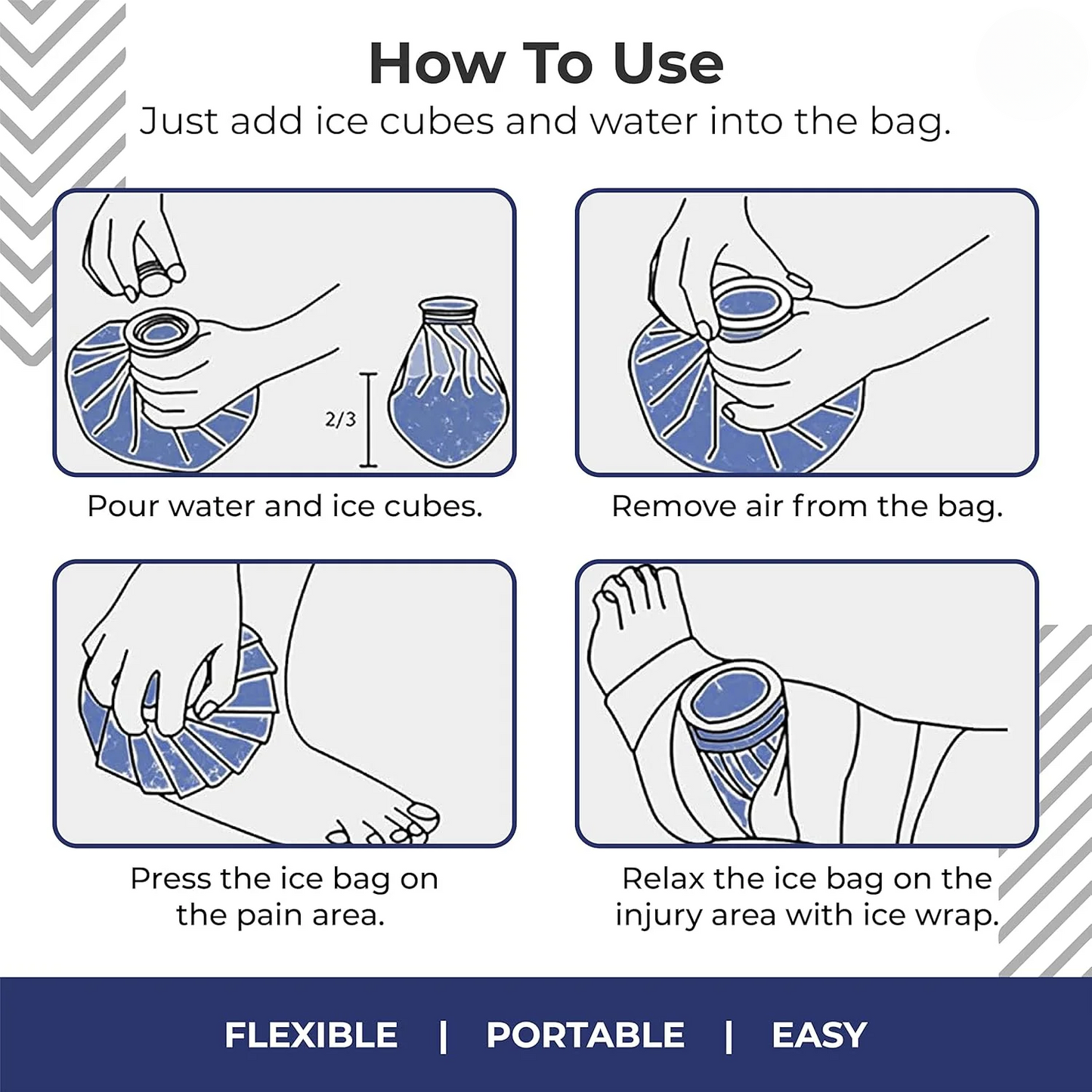 IceMate: Reusable Cold Compress Bag, 9-Inch Leak-Proof Ice Pack for Pain Relief, Swelling, Sports Injuries, Cramps & First Aid Therapy