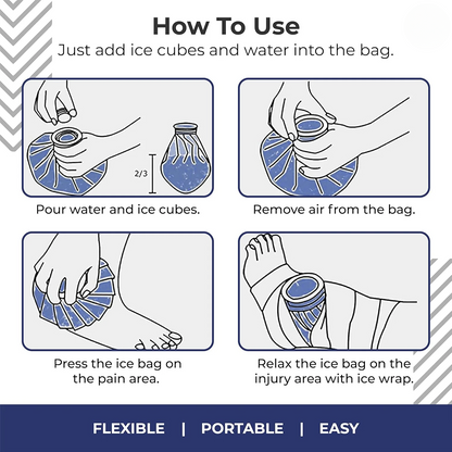 IceMate: Reusable Cold Compress Bag, 9-Inch Leak-Proof Ice Pack for Pain Relief, Swelling, Sports Injuries, Cramps & First Aid Therapy