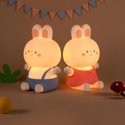 BunnyGlow: Adorable Silicone LED Night Lamp for Kids with Warm & Cozy Light, USB Rechargeable, Soft & Squishy Kawaii Bunny Design