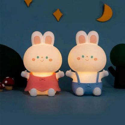 BunnyGlow: Adorable Silicone LED Night Lamp for Kids with Warm & Cozy Light, USB Rechargeable, Soft & Squishy Kawaii Bunny Design