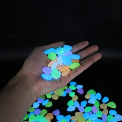 GlowRock: Glow-in-the-Dark Pebble Set for Balcony, Garden, Aquarium & Magical Ambience (Pack of 100)