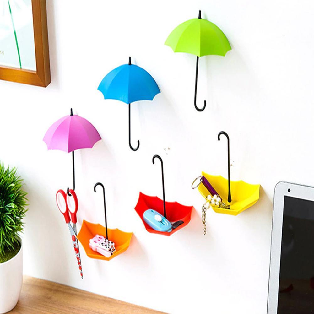 Pour: 6-Piece Umbrella Wall Hooks & Catchers for Keys, Hats & Multipurpose Hanging