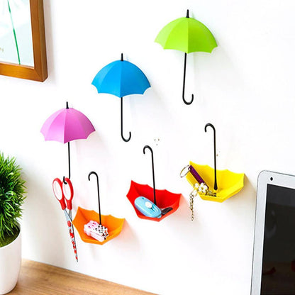 Pour: 6-Piece Umbrella Wall Hooks & Catchers for Keys, Hats & Multipurpose Hanging