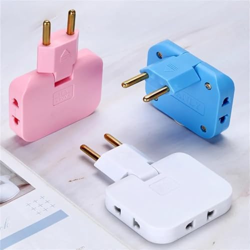FlexiPlug: 2Pcs — 3-in-1 Foldable Plug Adapter with Dual Sockets, 180° Rotating Multiplug for Cramped Spaces, Travel, Desk & Daily Use