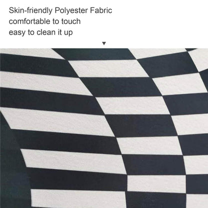 CheckMat: Realistic 3D Illusion Checkered Rug – Anti-Skid Round Carpet for Bedroom, Living Room & Office (60cm Diameter)