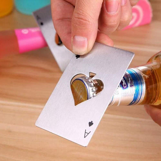 Hukum: SStainless Steel Credit Card-Size Bottle Opener (Pack of 2) – Compact & Durable Bar Tool for Beer & Soda