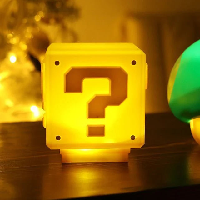 1UP: Sound Enabled Question Block Arcade LED Lamp Night Light for Gamers