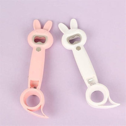 TwistEase: Cute 4-in-1 Multi-Opener for Bottles, Cans & Jars – Easy Grip & Finger Protection Kitchen Tool