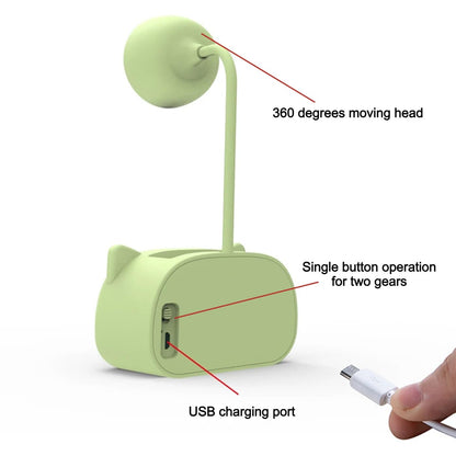 Snortie: Rechargeable LED Table Lamp with Cute Pig Design, Eye-Friendly Study Light with Pen Holder, Sharpener & Camera-Style Look for Kids’ Desk