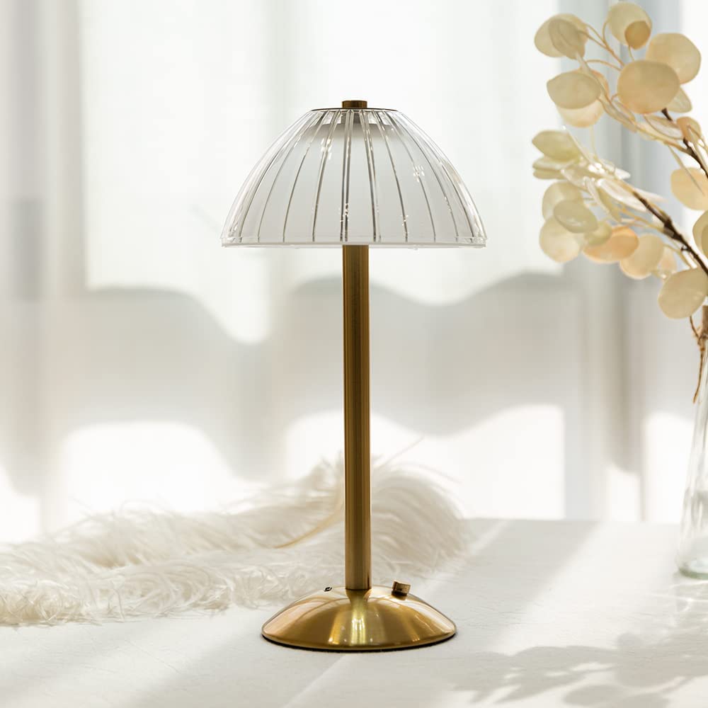 Domiq: Cordless Rechargeable LED Table Lamp, Touch Dimmer, Soft Glow, Portable for Dining, Bedroom, Desk & Outdoor Use