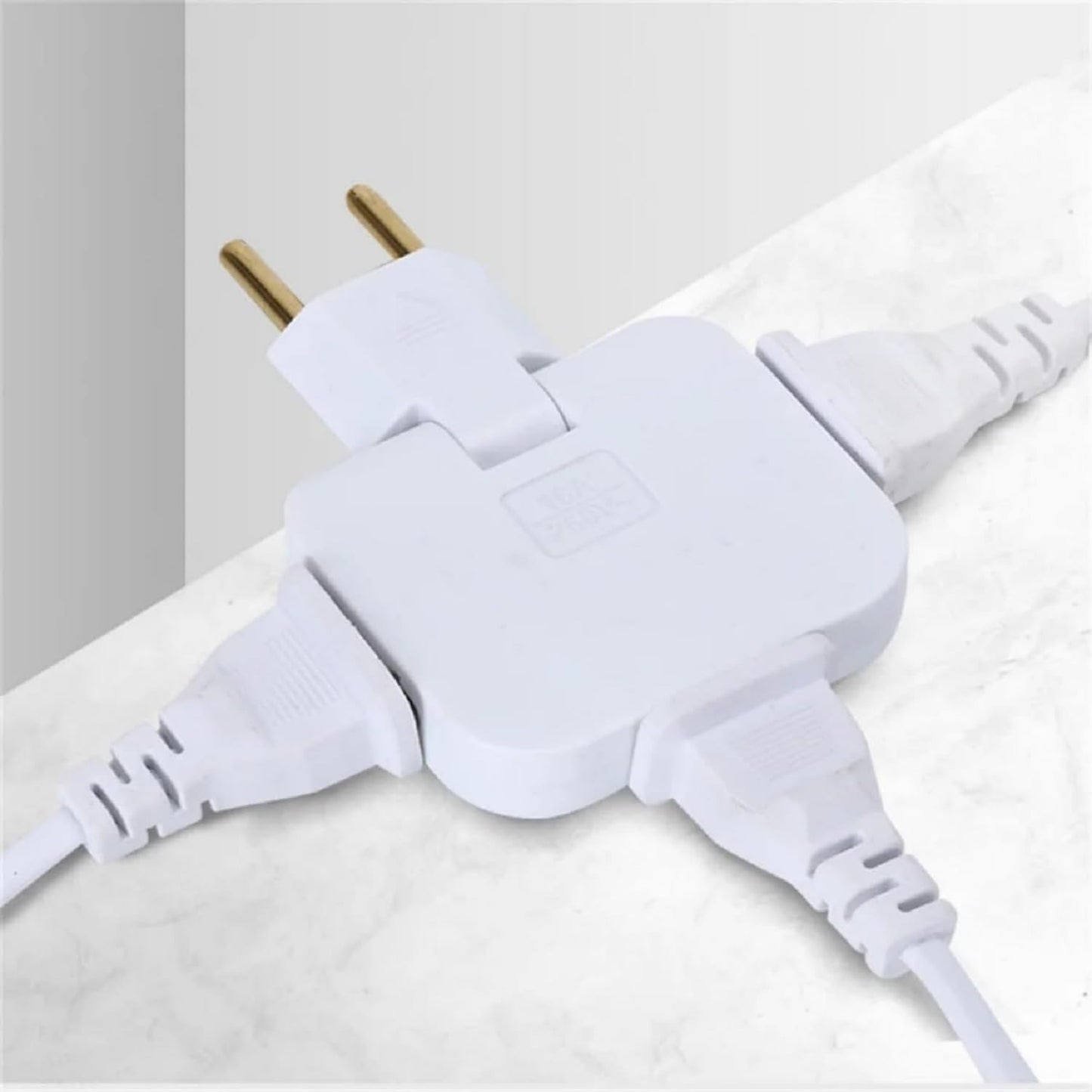 FlexiPlug: 2Pcs — 3-in-1 Foldable Plug Adapter with Dual Sockets, 180° Rotating Multiplug for Cramped Spaces, Travel, Desk & Daily Use