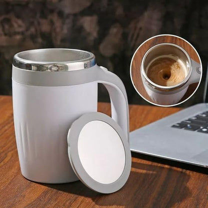 MagStir: Self-Stirring Magnetic Coffee Mug with Lid for Coffee, Milk, Protein Shakes & Hot/Cold Beverages