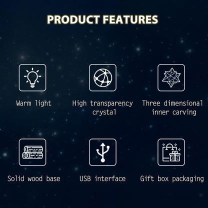 Climb: 3D LED Crystal Ball Night Lamp – Engraved Holographic Light with USB & Wooden Base for Home Décor, Office & Bedroom