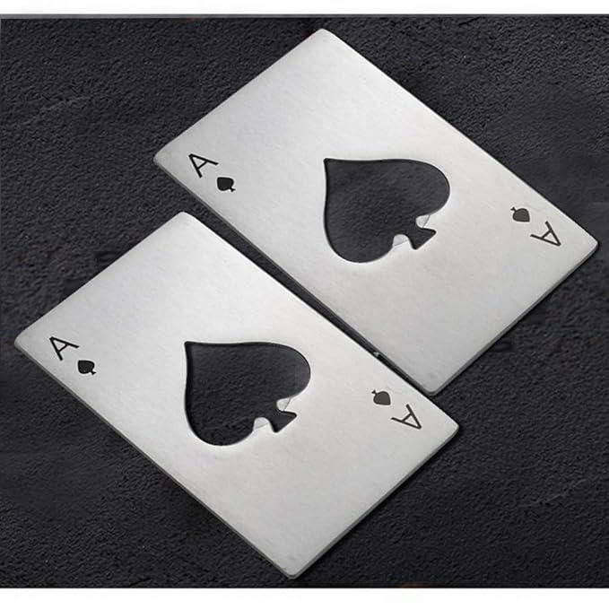 Hukum: SStainless Steel Credit Card-Size Bottle Opener (Pack of 2) – Compact & Durable Bar Tool for Beer & Soda