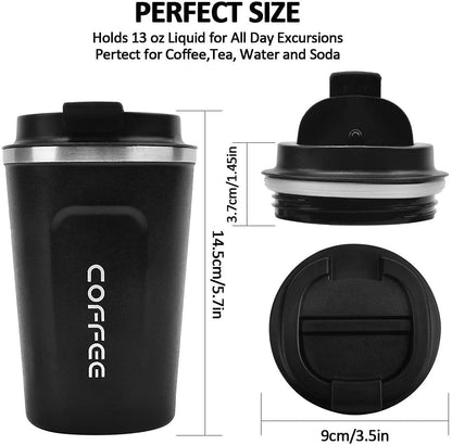 Thermo: Stainless Steel Insulated Coffee Mug with Leakproof Lid & Vacuum Insulation for Hot & Cold Beverages