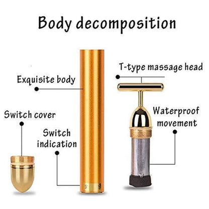 GlowLift: Electric Vibration Facial Massage Roller with T-Shaped Design for Anti-Wrinkle Skin Care & Face Lifting