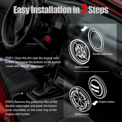 Ignitron: Engine Start/Stop Button Cover with Zinc Alloy Rotary Ring, Stylish Ignition Protector for Cars, SUVs & Motorcycles (Tungsten Gold Finish)