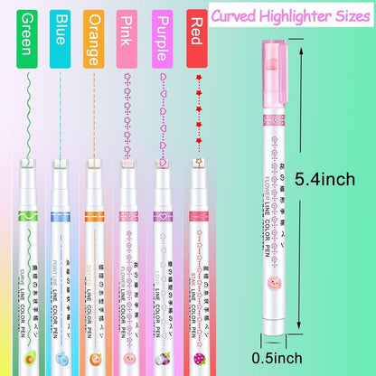 Doodle: 6 Roller Highlighter & Outline Sticker Pens – Magic Border Markers for Scrapbooking, Art & Stationery