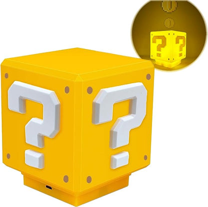 1UP: Sound Enabled Question Block Arcade LED Lamp Night Light for Gamers