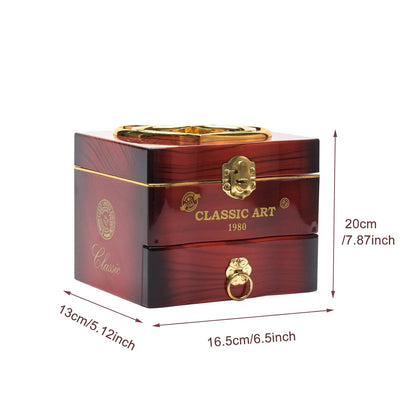 Tinkle: Wind-Up Musical Ballerina Jewelry Box with Mirror, Drawer & Elegant Spinning Dance Design