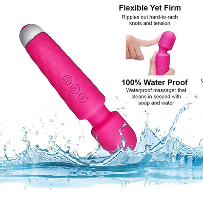 Mora: Rechargeable Waterproof Personal Body Massager, Handheld Cordless Wand with 20 Vibration Modes & 8 Speed Levels for Full Body Stress Relief, Relaxation & Muscle Recovery