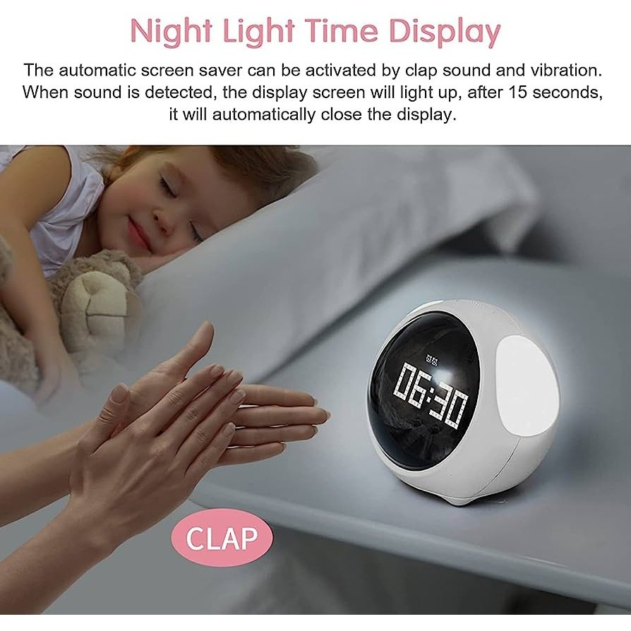 EmojiWake: Unique Emoji Display Alarm Clock with Fun Expressions, Dual Alarms, Snooze Function & Adjustable Brightness