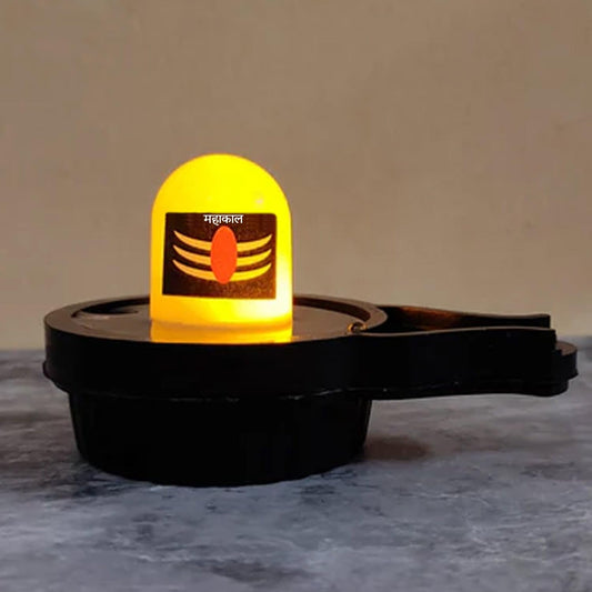 Shiva: Water-Activated Glowing Lord Shiva Shivling LED Idol (Set of 4) for Home Décor & Pooja
