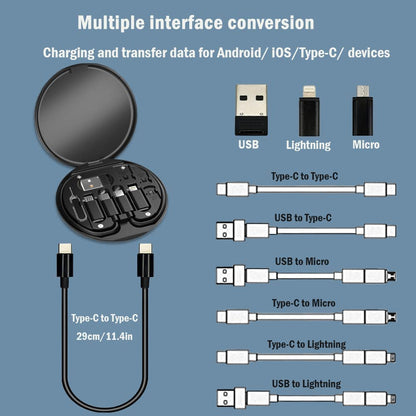 Companion: All-in-One USB Travel & Tech Charging Kit – 60W Fast Charging Cable Set with Type-C, Lightning & Micro USB, Built-in Mobile Stand