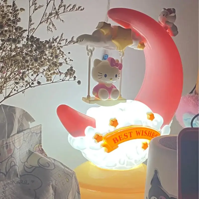 Swingy: Super Cute Crescent Moon & Cloud Night Lamp with Soft LED Glow for Cozy Bedside & Room Décor