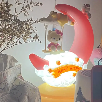 Swingy: Super Cute Crescent Moon & Cloud Night Lamp with Soft LED Glow for Cozy Bedside & Room Décor