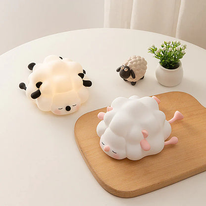 Wooly: Adorable Silicone Sheep Night Light – USB Rechargeable Soft LED Glow with Tap Control for Kids' Bedroom, Gifting & Cozy Bedside Décor