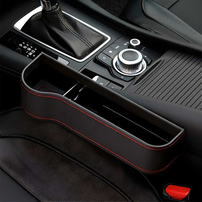 CarPocket: PU Leather Car Seat Gap Organizer with Bottle & Cup Holder, Storage for Phones, Keys, Cards & Coins – Space Saving Catcher