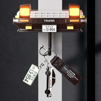 Headlite: Car Bumper Keychain Holder with LED Headlight & Blinkers, Wall Mount & LED Lights, Unique Retro Car Design for Entryway, Living Room, Office & Gift for Car Lovers