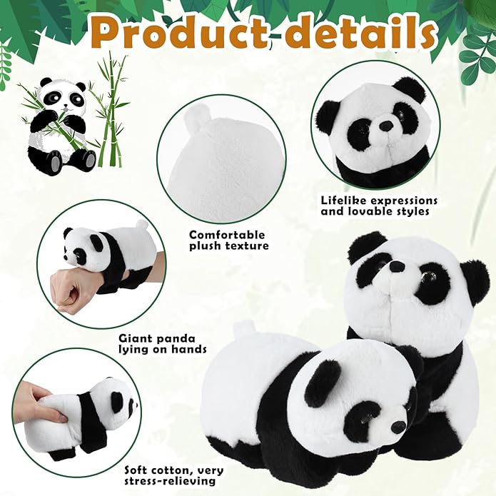SnugBoo: Cute Panda Slap Bracelet, Soft Cuddly Wrist Hug Toy for Kids & Cute Aesthetics, Perfect Gift for Birthdays, Christmas & Surprise Gifts