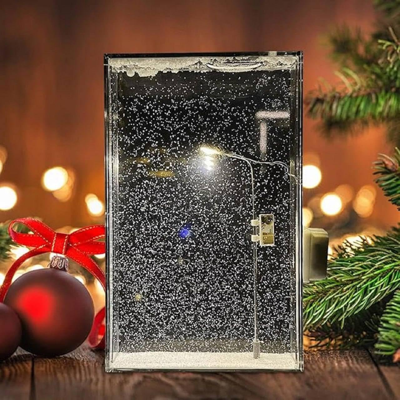 Vibey: DIY Street Lamp Snow Globe with Warm LED Night Light, Handmade Falling Snow Effect for Christmas, Birthday & Festive Desktop Décor