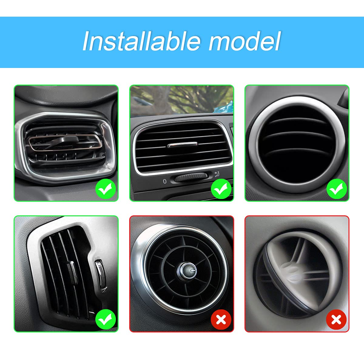 GripLock: Universal Car Phone Holder with Adjustable Gravity Grip & Air Vent Mount for Smartphones