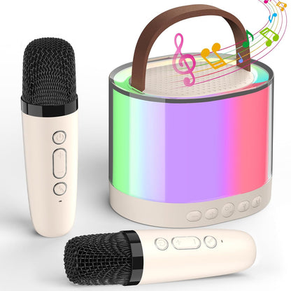 PartyStar: Upgraded Karaoke Bluetooth Speaker with Aura Light Display & Dual Wireless Mics for Music, Parties & Gifting
