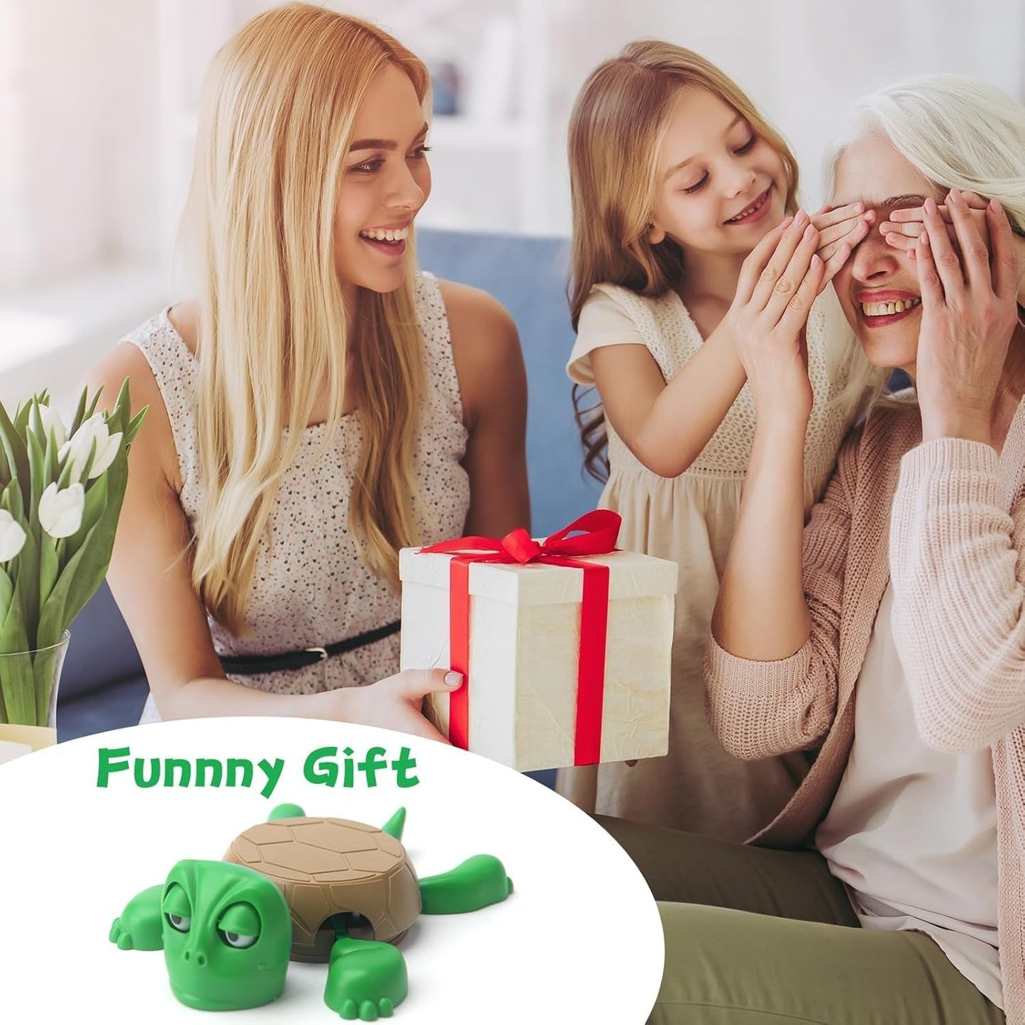 Turtini: Funny Turtle Cup Holder & Coaster, Popping Drink Tortoise Coaster for Table, Desk & Bar Decor