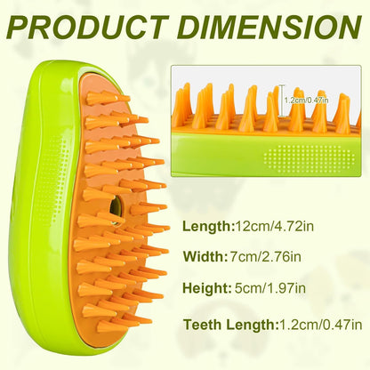Steamu: 3-in-1 Pet Hairbrush with Steam for Gentle Grooming & Shedding Control in Cats & Dogs