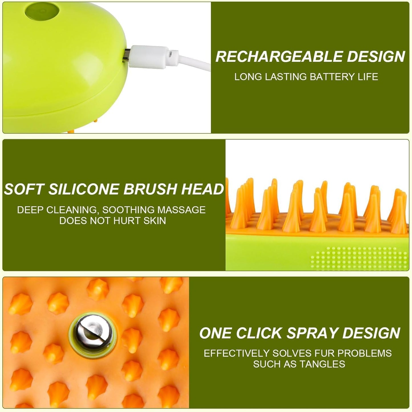 Steamu: 3-in-1 Pet Hairbrush with Steam for Gentle Grooming & Shedding Control in Cats & Dogs