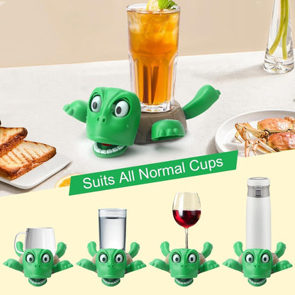 Turtini: Funny Turtle Cup Holder & Coaster, Popping Drink Tortoise Coaster for Table, Desk & Bar Decor
