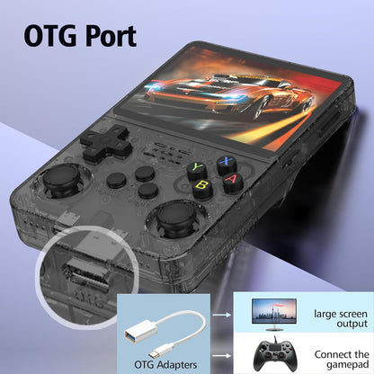 BitX: R36S Handheld Game Console with 3.5" IPS Display – 10,000+ Preloaded Games, Dual TF Support, Rechargeable Battery & Ergonomic Design for Semi-Retro Games