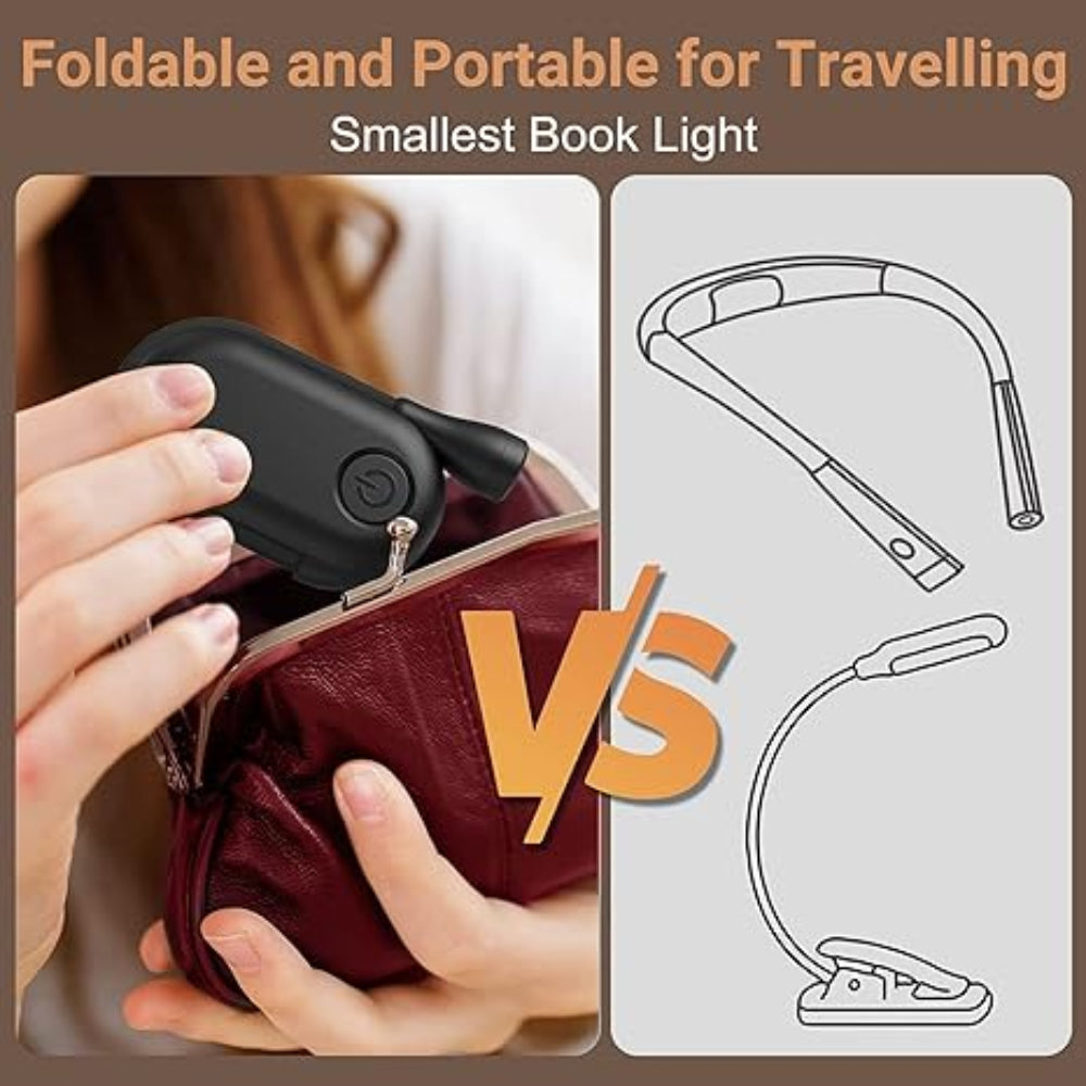 Immerse: Rechargeable Clip-On Book Light & Reading Lamp with 3-Color Modes, Type-C Charging & Flexible Gooseneck Night Reading for Book Lovers