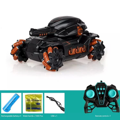 Tanko: RC Battle Car with Gesture Control & 360° Rotating Turret, Water Bullet Shooting, 4WD, High-Speed Drift & Rechargeable Battery