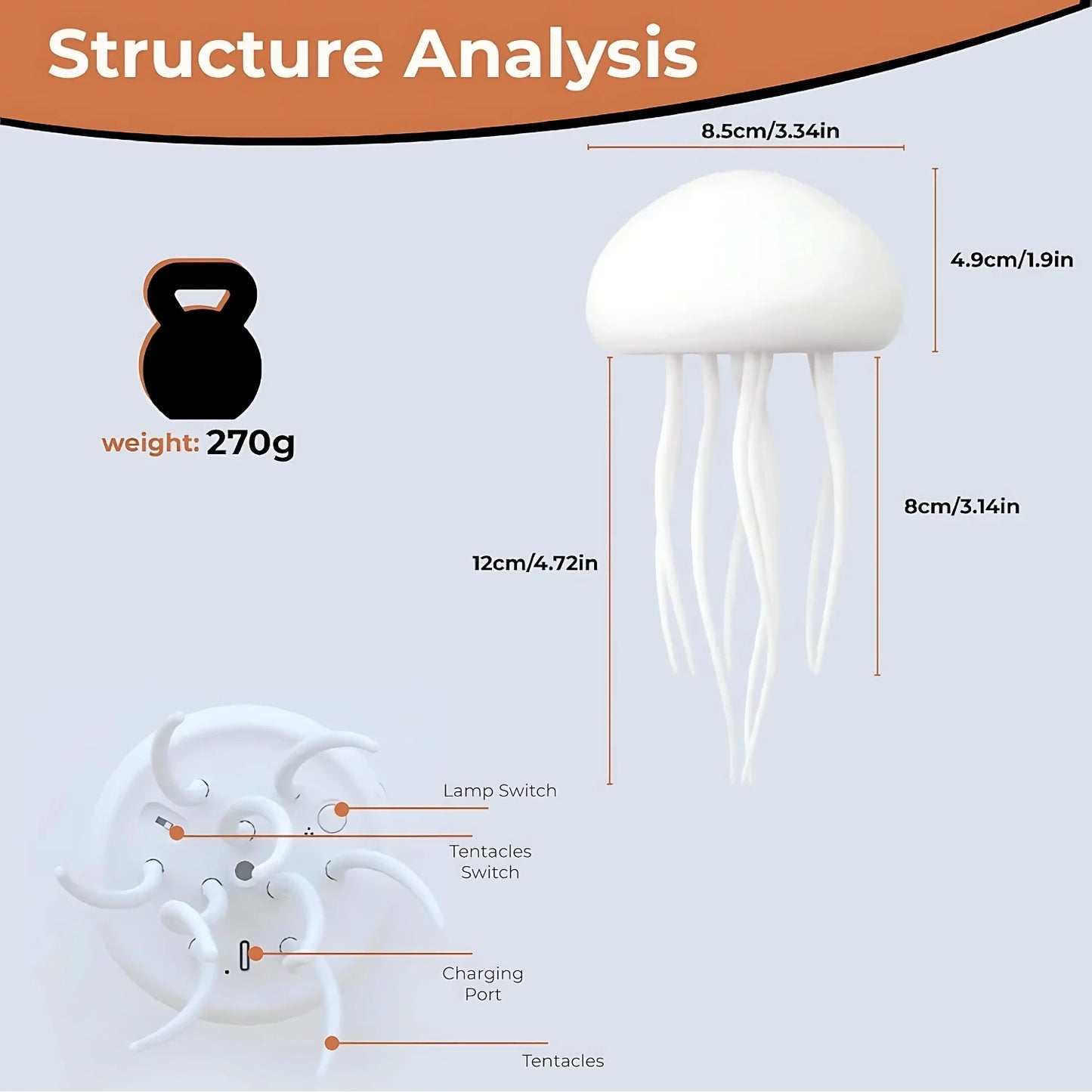 Jelly: Viral RGB Jellyfish Lamp with Voice Control, Dancing Legs & USB-C Rechargeable Design (Hanging + Base)