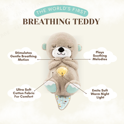 Snugsy: Soothing Viral Plush Teddy with Gentle Breathing Motion, Night Light & Music – Soft Cuddly Sleep Companion