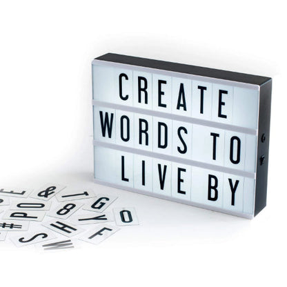 MBox: A4 LED Cinema Light Box with 96 Letters & Symbols, Custom Message Display Board for Home Décor, Gifting & Mood Lighting