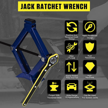 LiftMate: Car Jack & Lug Ratchet Wrench Set with Labor-Saving Design & 360° Reversible Knob for Easy Tire Lifting